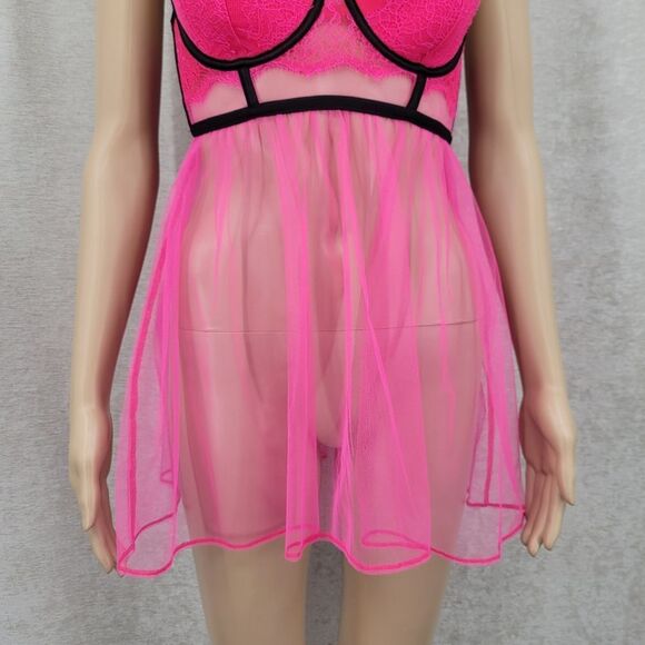 Victoria's Secret Pink and Black Chemise - Picture 4 of 12